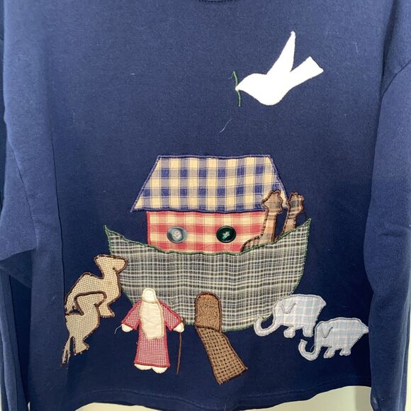 Jerzees Vintage Folk Art Crew Neck Sweatshirt Women Large - Picture 4 of 6